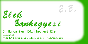 elek banhegyesi business card